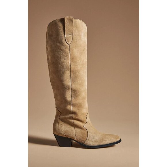 By Anthropologie Western Boots Beige Suede 38/7 - Picture 2 of 2